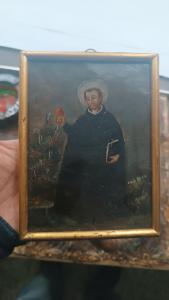Dipinto su rame raffigurante Santo gesuita scuola spagnola XVIII secolo